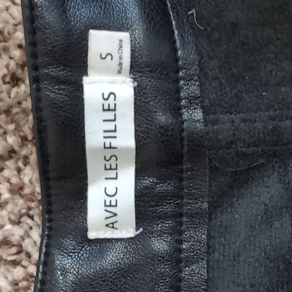 Anthropologie Avec Les Filles High Rise Faux Leather Cargo Pants Size Small-Med - Picture 6 of 10